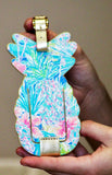 Lilly Pulitzer Leatherette Luggage Tag Swizzle In Pineapple