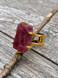 Pink Tourmaline & Sterling Silver Ring Size 8