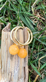 Gold & Quartz Hoop Earrings