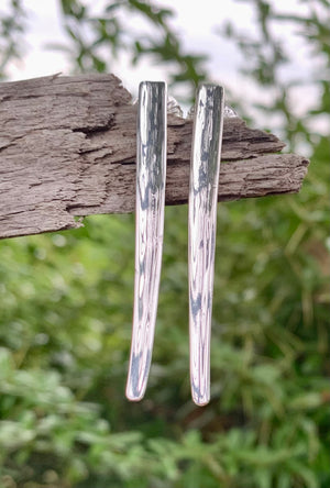 Robert Lee Morris Soho Silver Sculptural Stick Linear Drop Earrings