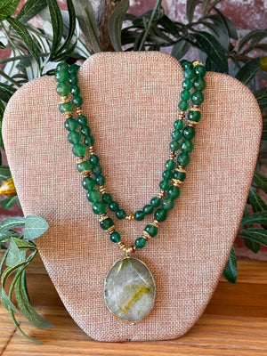Green with Envy Onyx Pendant Necklace
