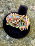 Robert Lee Morris Soho Wire Wrapped Abalone Stone Ring Size 7.5