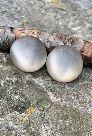 Warm Gray Medium Dome Lucite Clip-On Earrings