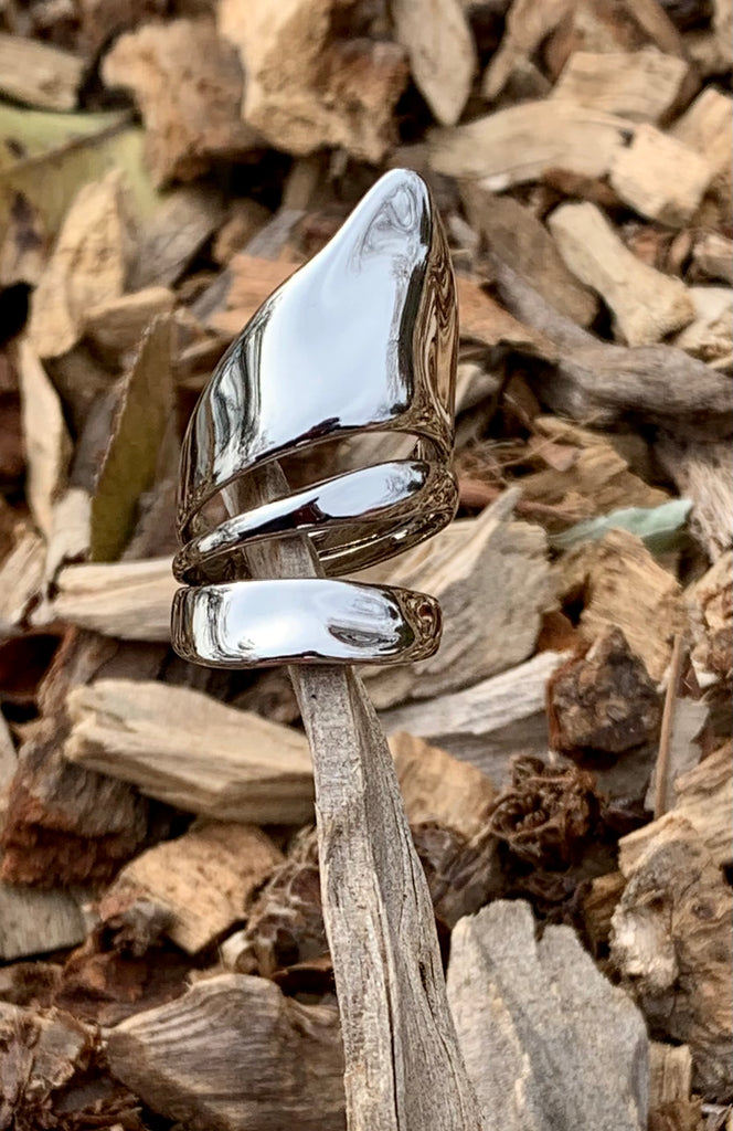 Silver Liquid Armor Ring Size 6 3/4