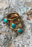 Round Turquoise & Bronze Triple Stack Rings