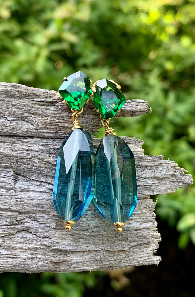 Treasure Trove Blue Crystal Teardrop Earrings