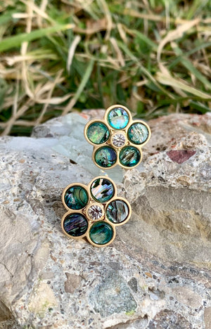 Abalone Flower Stud Earrings