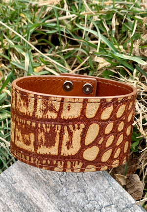 Jocelyn Brown Bronze Leather Cuff Bracelet