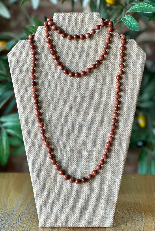 Immeasurable Goldstone Endless Beaded Necklace