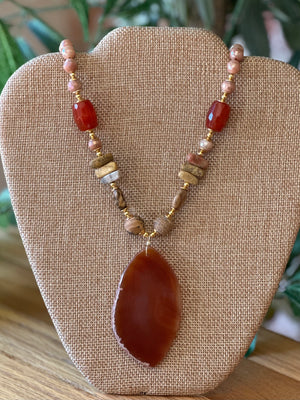 Jasper & Agate Pendant Necklace