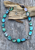 "Take Me to the Beach" Abalone & Turquoise Magnesite Choker Necklace