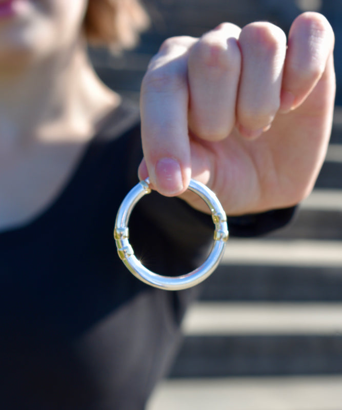 Lauren Ralph Lauren Two-Tone Silver & Gold Hoop Earrings