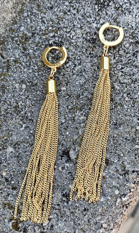 Vince Camuto Museum Huggie Tassel Linear Earrings
