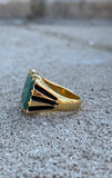 Malachite Gemstone Signet Ring Size 5.5