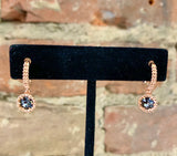 Swarovski Rose Gold Plated Mini-Hoop Crystal Earrings