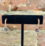 Swarovski Rose Gold Plated Mini-Hoop Crystal Earrings