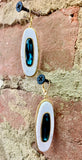 Howlite Semi-Precious Stone Oval Drop Earrings