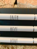 Rae Dunn Faith, Hope, Love Set of 3 Ballpoint Pen Set