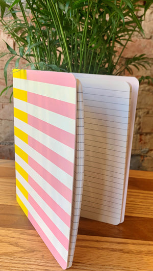Kate Spade New York Two-Tone Pink Striped Concealed Spiral Notebook