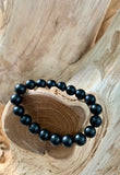 Genuine Black Onyx Polished Beaded Bracelet