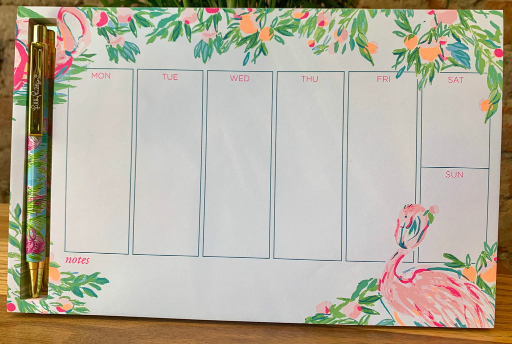Lilly Pulitzer Multi-Color Weekly Desk Pad With Matching Pen