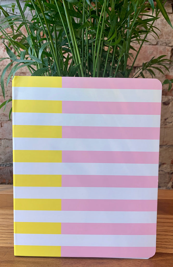 Kate Spade New York Two-Tone Pink Striped Concealed Spiral Notebook